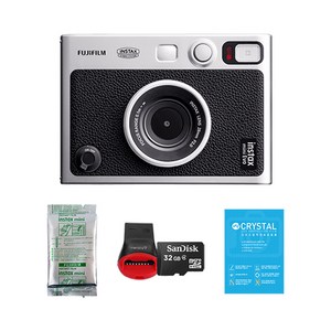 인스탁스 미니 에보 즉석카메라 블랙 + 미니필름 1팩/액정필름+SD카드, 1세트