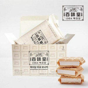 백미당 우유 모나카 아이스크림 3개입 4개 (총 12개), 420ml