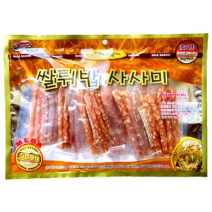 라이코스 쌀튀밥 스틱 사사미 500g/강아지간식, 1개