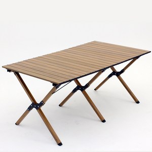 아웃도어 바매니저 와이드 캠핑 롤 테이블 더 넓고 높은 휴대용 접이식 경량 야외 피크닉, 월넛