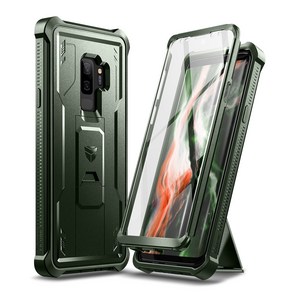 DEXNOR Samsung Galaxy S9 Plus 스탠드 케이스(전면 필름 포함) 전면 케이스 PC 시트 + 하단 케이스 TPU