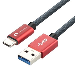 노바베이스 USB A to C 타입 고속충전 데이터 케이블 USB 3.2 GEN2 10Gbps, 1개, 레드, 100cm