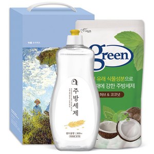 오늘의쉼표 세제 선물세트 답례품 생필품 25호 (주방세제 용기 + 리필), 1개