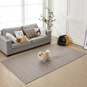 휴팡 양면 6T 폴딩형 강아지매트[미끄럼방지 슬개골보호 애견매트] 특대형 140x250cm 헤링본그레이