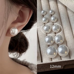 Yanrz 8mm 10mm 14mm 진주 귀걸이 여자 S925 순은 귀걸이 24cy526