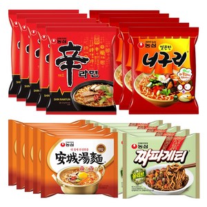 [호호마켓] 농심 신라면 너구리 안성탕면 짜파게티/멀티팩 (5봉씩) 총20봉 [캠핑 나들이], 20개