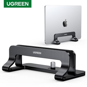 UGREEN 유그린 세로형 노트북 수직 거치대 맥북 아이패트등 전용하고 3중 슬롯 알루미늄 재질 노트북 수납 거치대, One Slot, Black