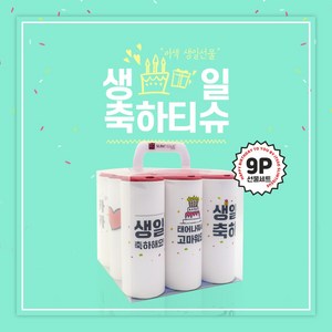 선물세트 9P 생일축하 / 슬림티슈 생일티슈 선물하기 선물하기