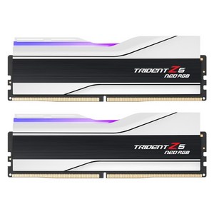 [G.SKILL] DDR5 PC5-48000 CL30 TRIDENT Z5 NEO RGB J 화이트 [32GB (16GB*2)] (6000), 2개