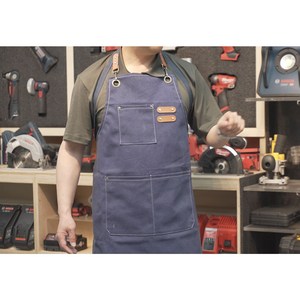 블룸원 캔버스 앞치마 프리미엄 에이프런, 1개, 블룸원 블루