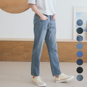 버번진 남성용 레귤러 일자 청바지