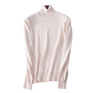 DADADA 부드러운 여성 목폴라 긴팔 터들넥 니트티