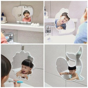 동물 아크릴거울 양치거울 유아 안전거울 붙이는 아기 욕실거울, 코끼리, 아가