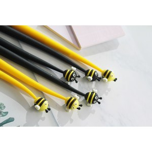 0.5mm 꿀벌젤펜 잘써지는펜 캐릭터 선물용 홍보용, 노랑꿀벌
