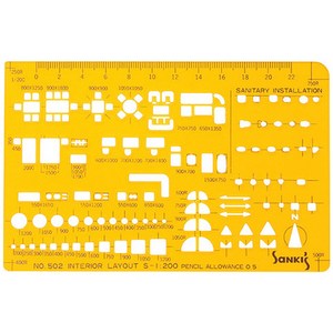산키스 템플레이트 NO.502 가구형판 제도 모양자