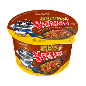 불닭볶음면 야끼소바 큰컵라면 100g, 6개