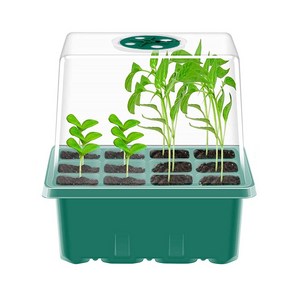 12구높은뚜껑트레이 포트 식물 판 화분 육묘 파종 모종컵 꽃 미니 씨앗 다육이 플라스틱 육묘 재배 농사, 투명, 1개