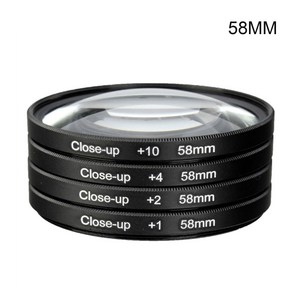 4PCS 매크로 클로즈업 필터 액세서리 세트+1 +2 +4 +10 렌즈 필터 파우치, 58mm, 한개옵션2, 1개