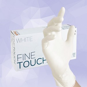 파인터치 화이트 니트릴장갑 라텍스 일회용 쉐프 요리 미용 세차 장갑, 100매입