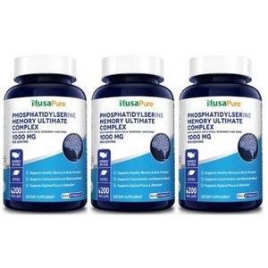 누사퓨어 포스파티딜세린 포스타딜세린 1000mg 200캡슐 3개