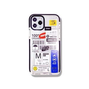 [델해피니스] 갤럭시노트20울트라 s20플러스 아이폰 12 pro max 11 xs xr se2 라운드리 라벨 바코드 투명 케이스