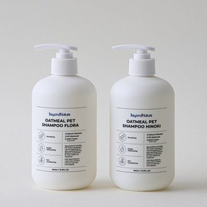 비욘드네이처 저자극 오트밀 강아지 샴푸, 플로라&히노끼, 2개, 500ml