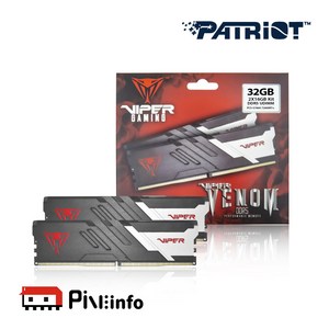 패트리어트 VIPER VENOM DDR5 32G PC5-57600 CL34 7200MHz (16GX2) 듀얼패키지 파인인포 (하이닉스 칩 내장), 2개