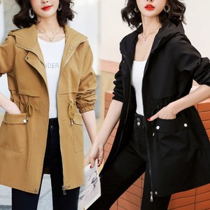 여자 야상점퍼 봄 가을 스트링 바람막이 후드집업 간절기아우터 자켓