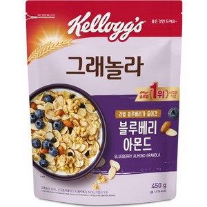 켈로그 블루베리 아몬드 그래놀라 시리얼, 450g, 2개