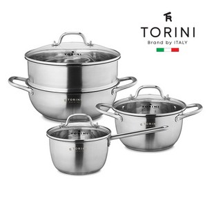 토리니 IH 인덕션 스텐레스 7P 세트 ( 18cm편수냄비 + 20cm양수냄비 + 26cm전골냄비 + 26cm찜기) 1세트