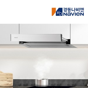 경동나비엔 600장용 가스레인지/전기레인지용 주방 렌지 후드 2단 슬라이드 PAB, 고객직접설치, 실버