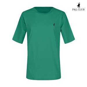 P&L클럽 여성 라운드 베이직 무지 반팔 슬림 스판 쫀쫀 티셔츠