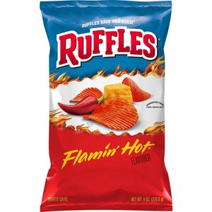 [미국직배송]러플스 플레이밍 핫 포테이토 칩 226.8g Ruffles Flaming Hot Potato Chips, 1개