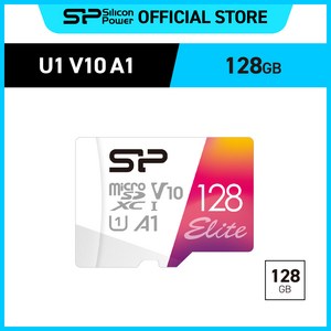 실리콘파워 Silicon Power 마이크로 SD카드Elite SDXC UHS-I U1 V10 A1 4K 어댑터 세트, 128GB, 1개