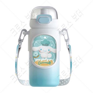 크로스 보더 Sanrio 산리오 원터치 보온보냉 어린이 텀블러 460ml, 블루, 1개