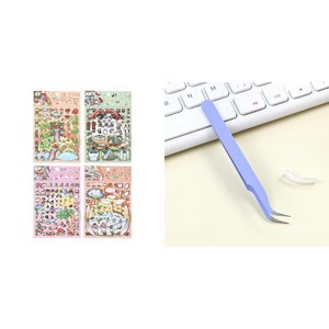 어린이 재미 DIY 풍경 스티커 창의력 스티커 3D 입체 카툰 장면 스티커 12장/4종, 4개, 유색