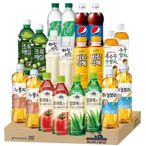 인기음료 10종20개입 세트 500ml(누룽지차2+하늘보리차2+토마토농장2+알로에농장2+아침햇살2+초록매실2+칠성사이다2+펩시2+광동v라인옥수수수염차2+비락식혜2), 500ml, 20개