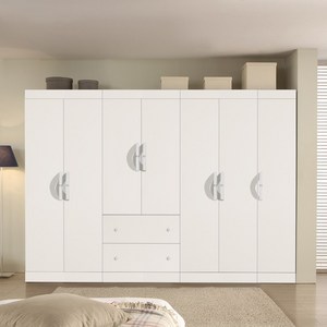 빅로드가구 나비 10자 장롱세트 양복장+투서랍+이불장+틈새장 드레스룸 안방가구, 나비 10자_화이트