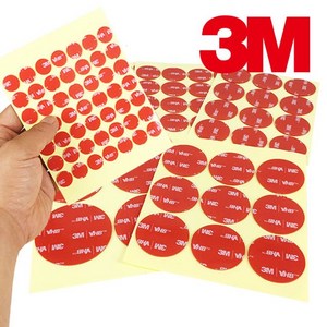 3M VHB 4910 초강력 투명 폼 원형 양면테이프 강력 접착 테이프 양면, 20mm 25개입, 1개