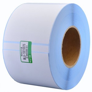유포지 100X100mm 지관75mm 방수 롤 라벨스티커 BLU-10010075 유포라벨