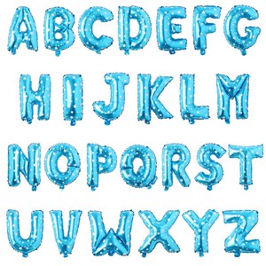 파티짱 알파벳 풍선 (소) 블루 글자 은박 호일, N