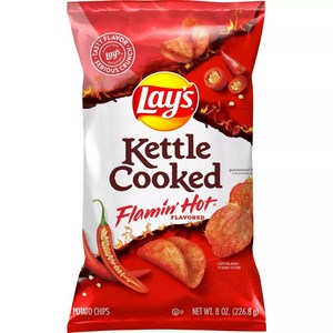 레이즈 케틀 쿡 플레이밍 핫 감자칩 Lay's Kettle Cooked Flamin' Hot Potato Chips, 226g, 1개