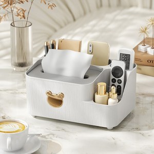 심플마켓 다용도 티슈 수납 케이스, 1개, 화이트