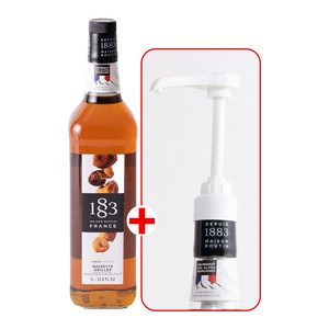 1883 로스티드 헤이즐넛 시럽 1000ml+1883 범용 시럽 펌프 화이트 세트, 1L, 1개