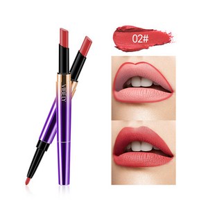 SUREYOULiKE 듀얼 립스틱 + 립라이너 스트로크 무광 립 펜슬 16색, 02#