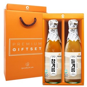 대현상회 저온압착 참기름 350ml + 들기름 350ml 선물세트, 1세트