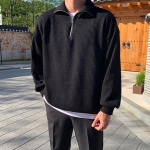 반집업 맨투맨 오버핏 남자 카라 티셔츠 옷 코디 봄 가을 스웨터 긴팔 티