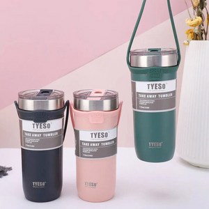 타이소 진공 스텐 핸들 스트랩 텀블러, 다크그레이, 550ml, 1개