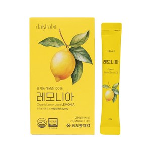 코오롱제약 레모니아 유기농 레몬즙 100% 1일1레몬 NFC 원액 스틱, 280g, 1개