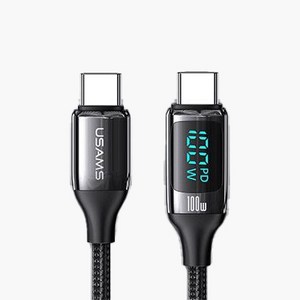 초고속 충전속도 보이는 LED 케이블 100W 데이터 전송 480Mbps C to C타입, 블랙, 3m, 1개